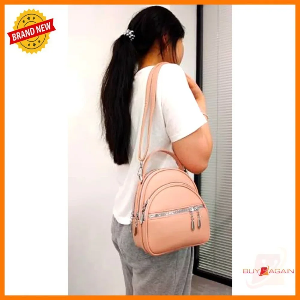 Convertible Leather Backpack Purse Small Crossbody Handbag Adjustable Strap